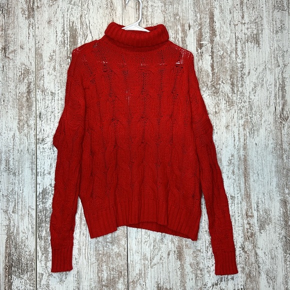 Coco & Carmen Viola Cable Knit Turtleneck Sweater Size L/XL NWT - Picture 4 of 6